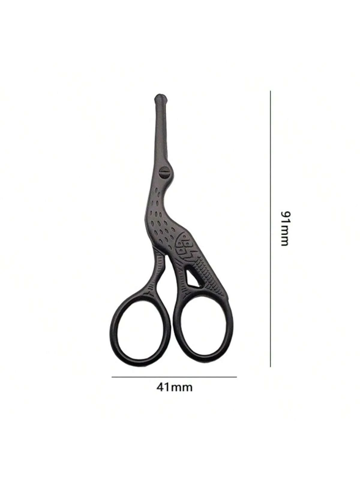 Round Tip Stainless Steel Nose Hair Scissors, 1pc Crane-Shape Beauty Scissors For Eyebrow, Nose, Beard, Ear Hair, Stainless Steel Eyebrow Scissors, Unisex Professional Facial Hair Scissors