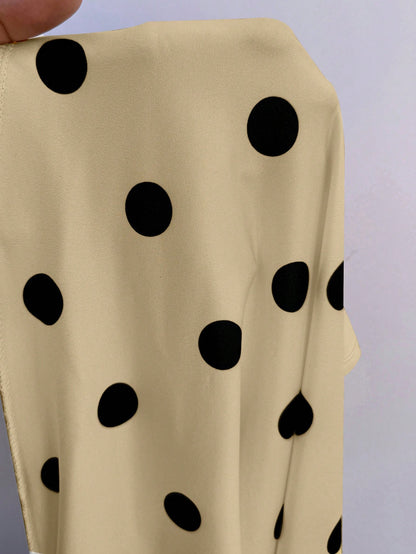 Rustia Plus Size Polka Dot Scoop Neck Sleeveless T-Shirt, Spring/Summer