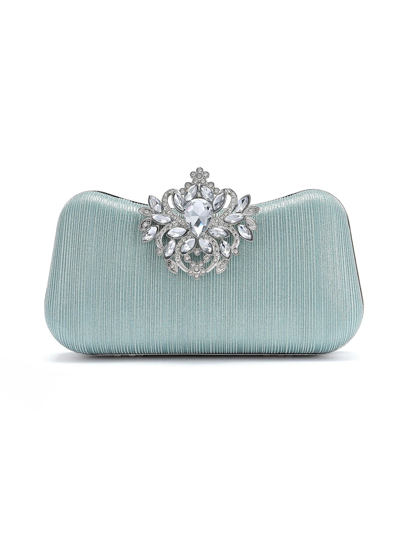 Rylithe 1pc Mint Green Glitter Luxury Crystal Elegant Evening Bag Rhinestone Clutch, Ideal Gift For Women Suitable For Party, Wedding, Banquet