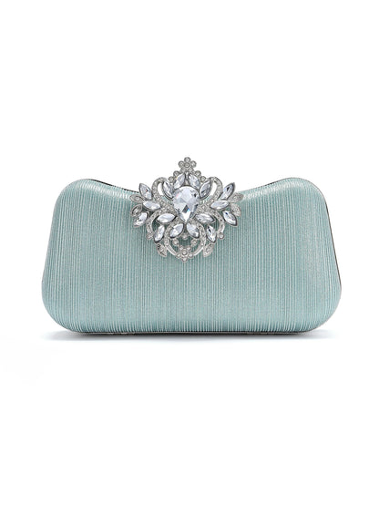 Rylithe 1pc Mint Green Glitter Luxury Crystal Elegant Evening Bag Rhinestone Clutch, Ideal Gift For Women Suitable For Party, Wedding, Banquet