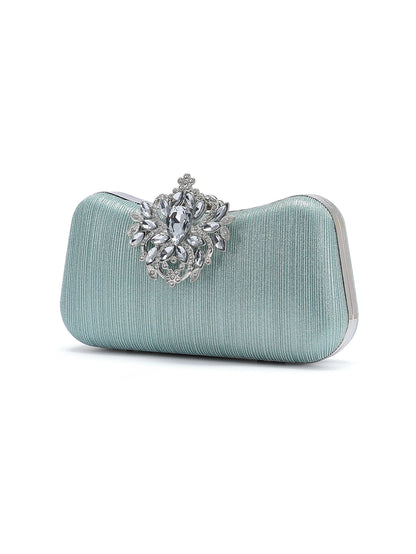 Rylithe 1pc Mint Green Glitter Luxury Crystal Elegant Evening Bag Rhinestone Clutch, Ideal Gift For Women Suitable For Party, Wedding, Banquet