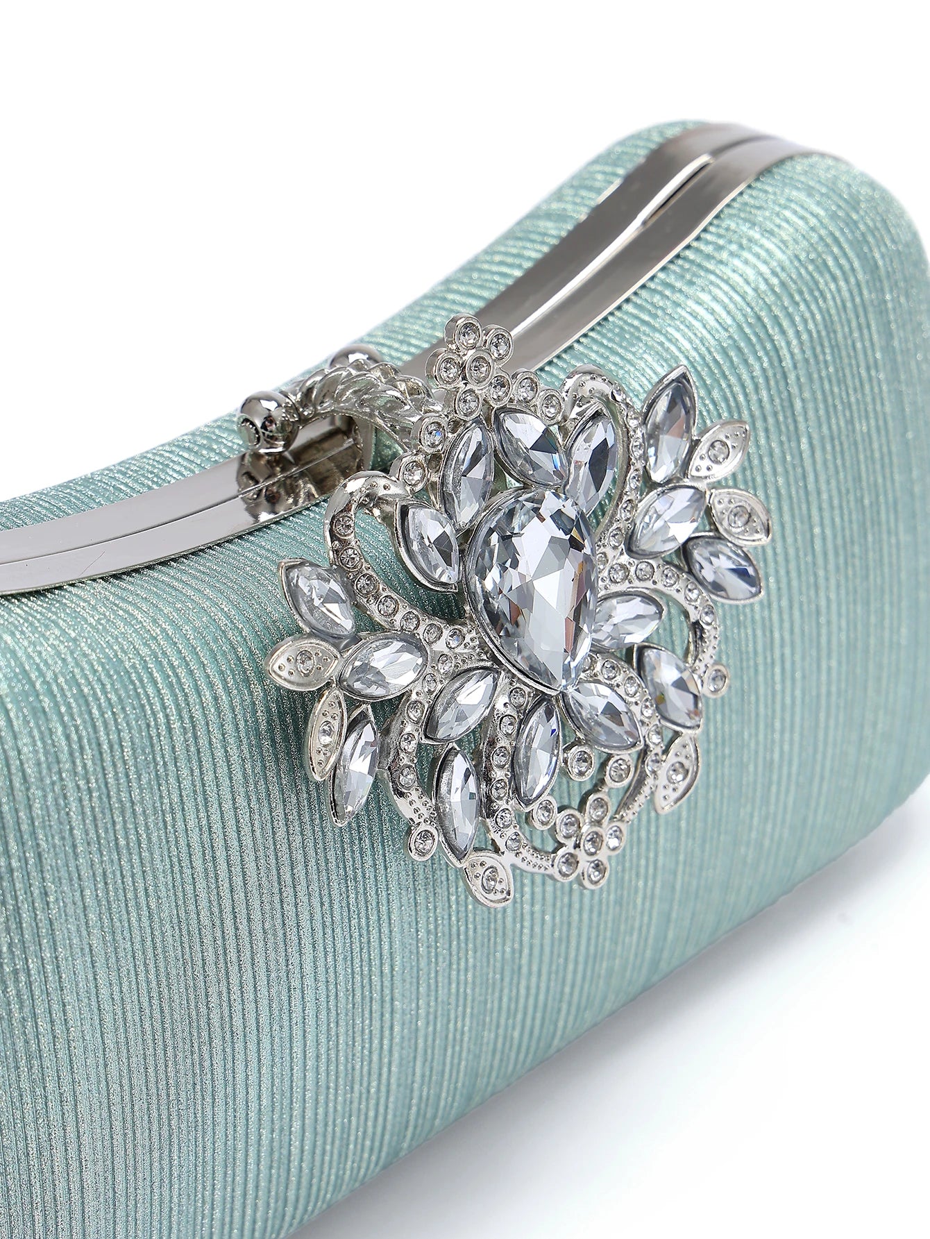 Rylithe 1pc Mint Green Glitter Luxury Crystal Elegant Evening Bag Rhinestone Clutch, Ideal Gift For Women Suitable For Party, Wedding, Banquet