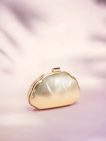 Rylithe Women's Minimalist Shell Shaped Luxury Leather Clutch Bag, Elegant & Charming Evening Dress Purse