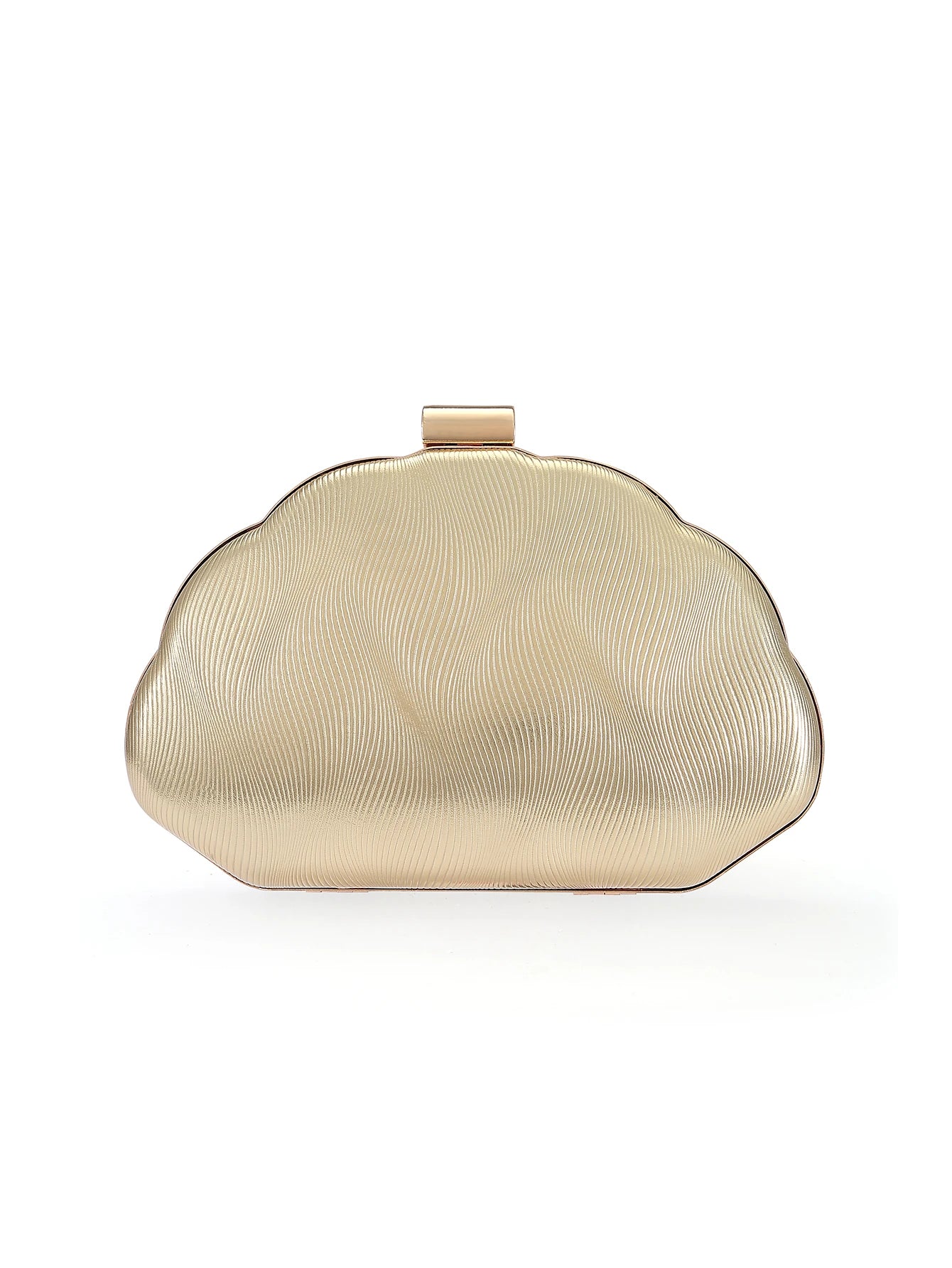 Rylithe Women's Minimalist Shell Shaped Luxury Leather Clutch Bag, Elegant & Charming Evening Dress Purse