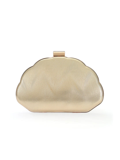 Rylithe Women's Minimalist Shell Shaped Luxury Leather Clutch Bag, Elegant & Charming Evening Dress Purse