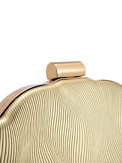 Rylithe Women's Minimalist Shell Shaped Luxury Leather Clutch Bag, Elegant & Charming Evening Dress Purse