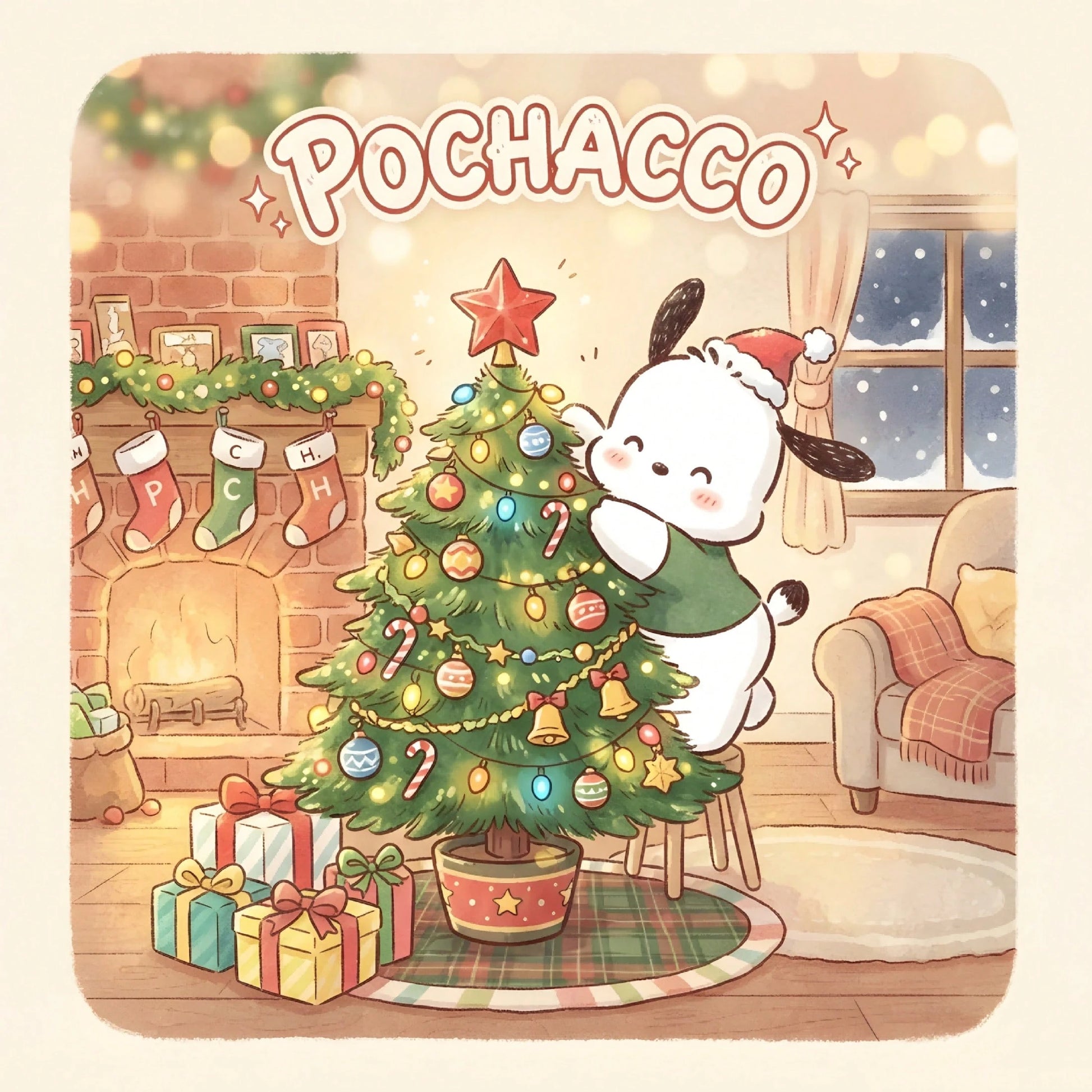 SANRIO MERRY CHRISTMAS: Cute Sanrio Characters Winter Christmas Coloring Book, 24 Pages All Ages Coloring Book, Suitable For Home And School, Ideal Christmas, Birthday, Back To School Gift, Comes With