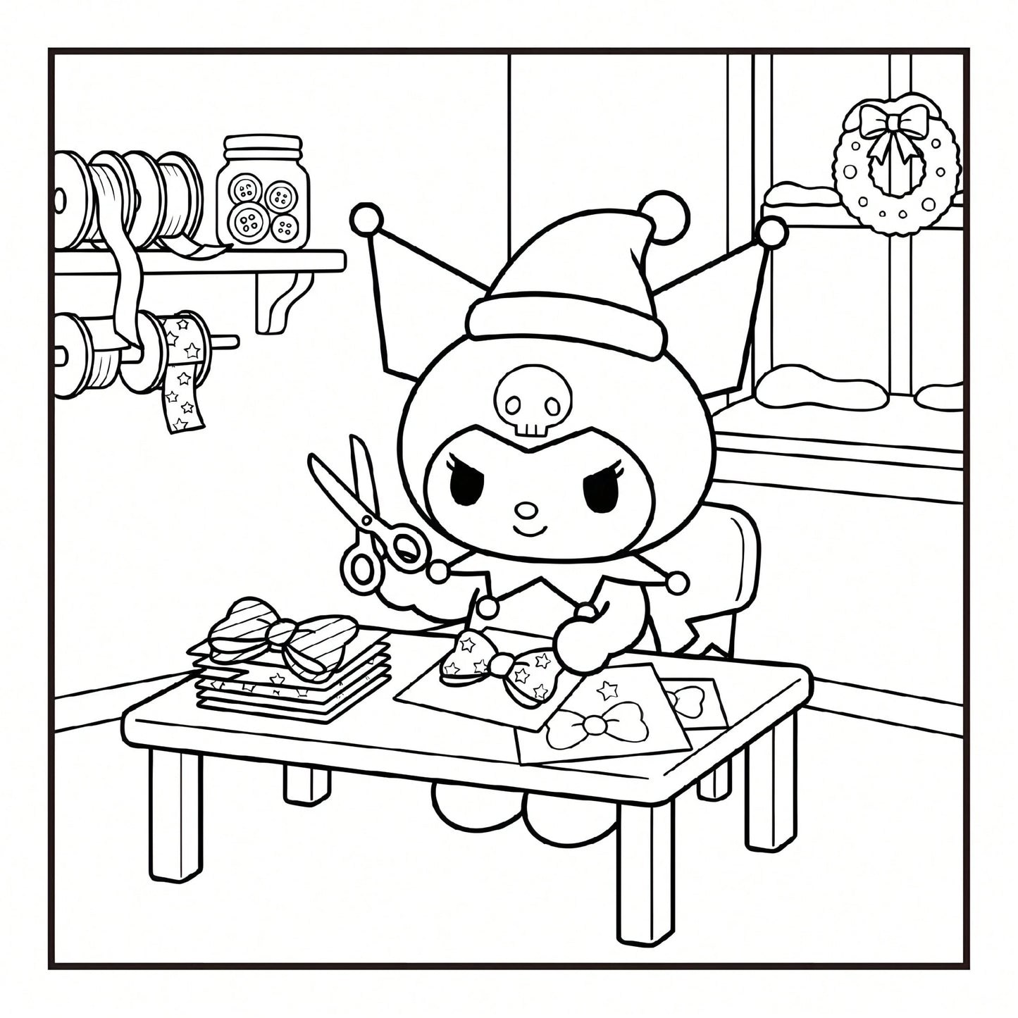 SANRIO MERRY CHRISTMAS: Cute Sanrio Characters Winter Christmas Coloring Book, 24 Pages All Ages Coloring Book, Suitable For Home And School, Ideal Christmas, Birthday, Back To School Gift, Comes With