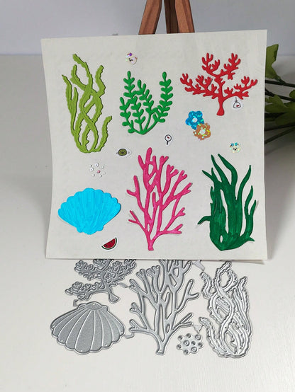 Scrapbook Die Cutting And Embossing Mold, Seaweed Metal Cutting Template Mold, For DIY Scrapbook Decoration Embossing Tool, Photo Album Cover Making Template, Handmade Greeting Card Background Decorat