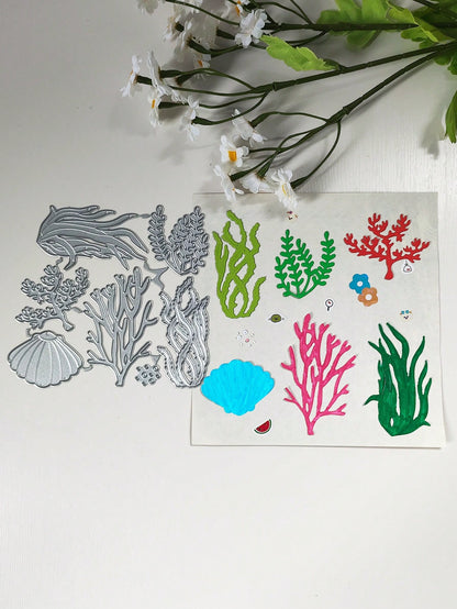 Scrapbook Die Cutting And Embossing Mold, Seaweed Metal Cutting Template Mold, For DIY Scrapbook Decoration Embossing Tool, Photo Album Cover Making Template, Handmade Greeting Card Background Decorat