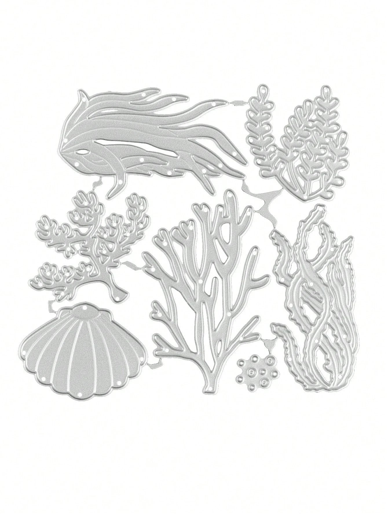 Scrapbook Die Cutting And Embossing Mold, Seaweed Metal Cutting Template Mold, For DIY Scrapbook Decoration Embossing Tool, Photo Album Cover Making Template, Handmade Greeting Card Background Decorat