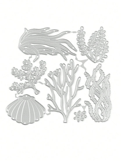 Scrapbook Die Cutting And Embossing Mold, Seaweed Metal Cutting Template Mold, For DIY Scrapbook Decoration Embossing Tool, Photo Album Cover Making Template, Handmade Greeting Card Background Decorat