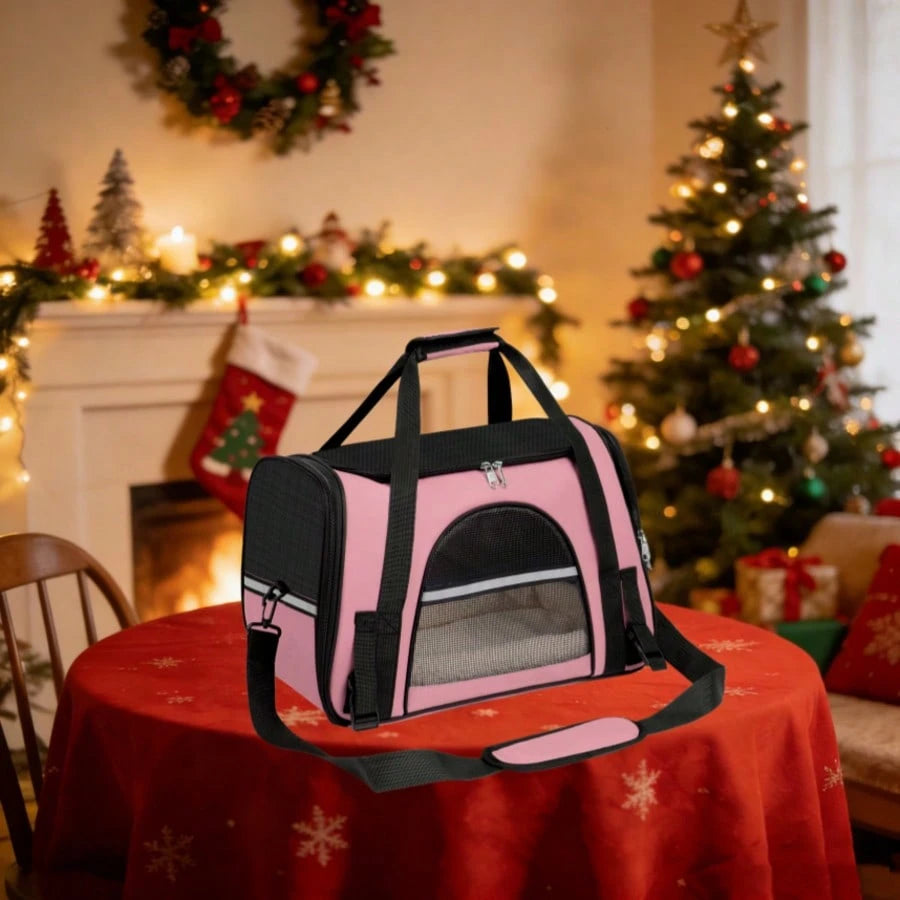 Secure Zipper Anti-Escape Pet Carrier Backpack| Spacious Ventilated Foldable Cat/Dog Travel Bag| Car & Airline Approved Collapsible Cage With Breathable Design