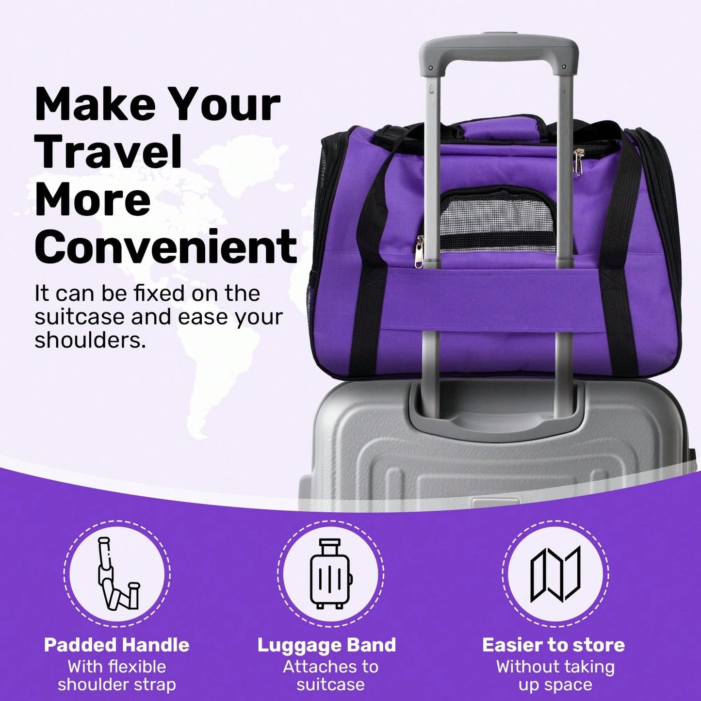 Secure Zipper Anti-Escape Pet Carrier Backpack| Spacious Ventilated Foldable Cat/Dog Travel Bag| Car & Airline Approved Collapsible Cage With Breathable Design