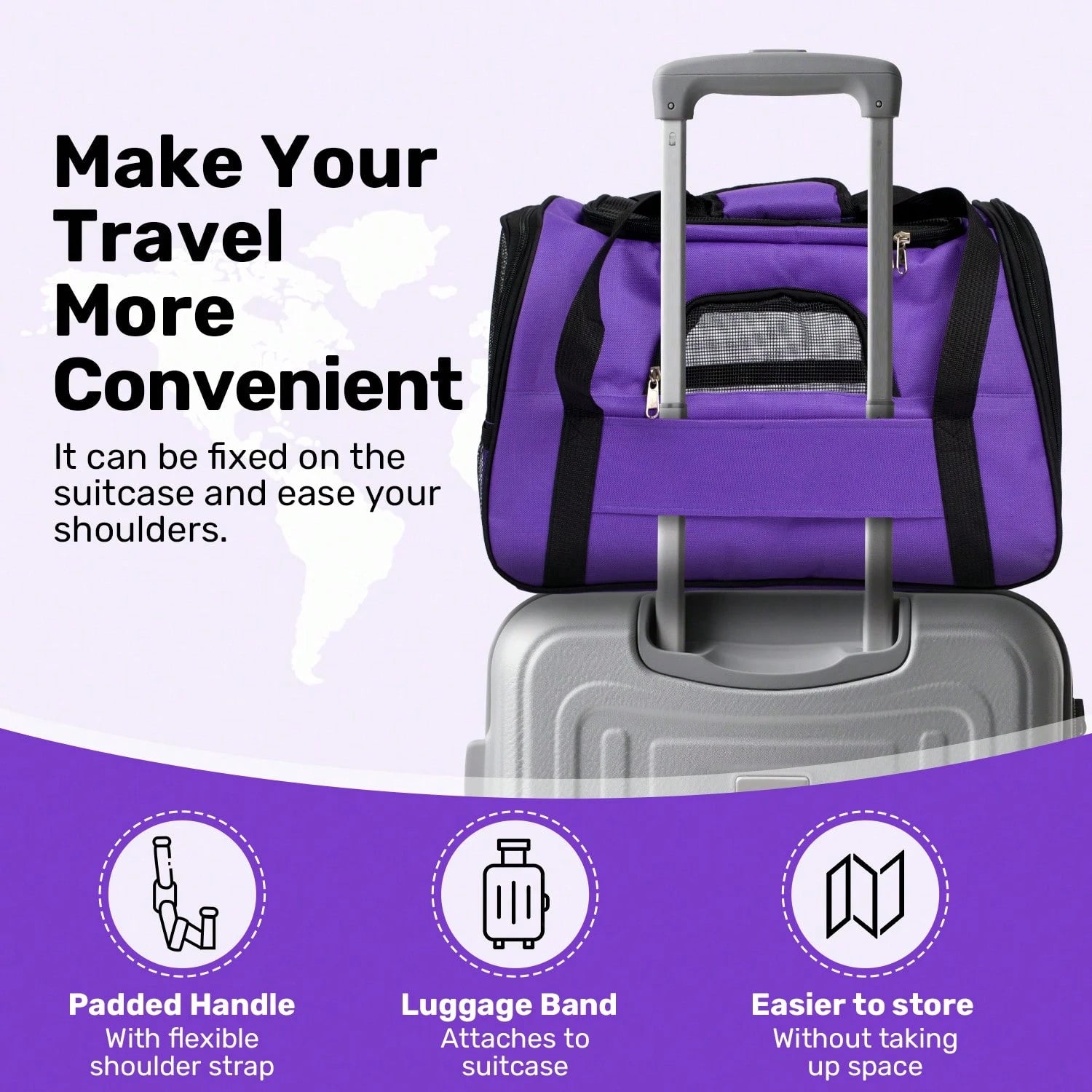 Secure Zipper Anti-Escape Pet Carrier Backpack| Spacious Ventilated Foldable Cat/Dog Travel Bag| Car & Airline Approved Collapsible Cage With Breathable Design