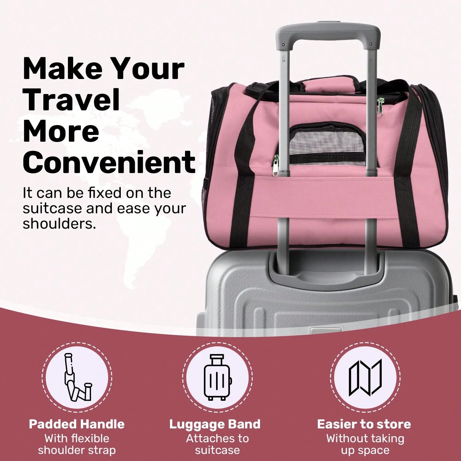 Secure Zipper Anti-Escape Pet Carrier Backpack| Spacious Ventilated Foldable Cat/Dog Travel Bag| Car & Airline Approved Collapsible Cage With Breathable Design