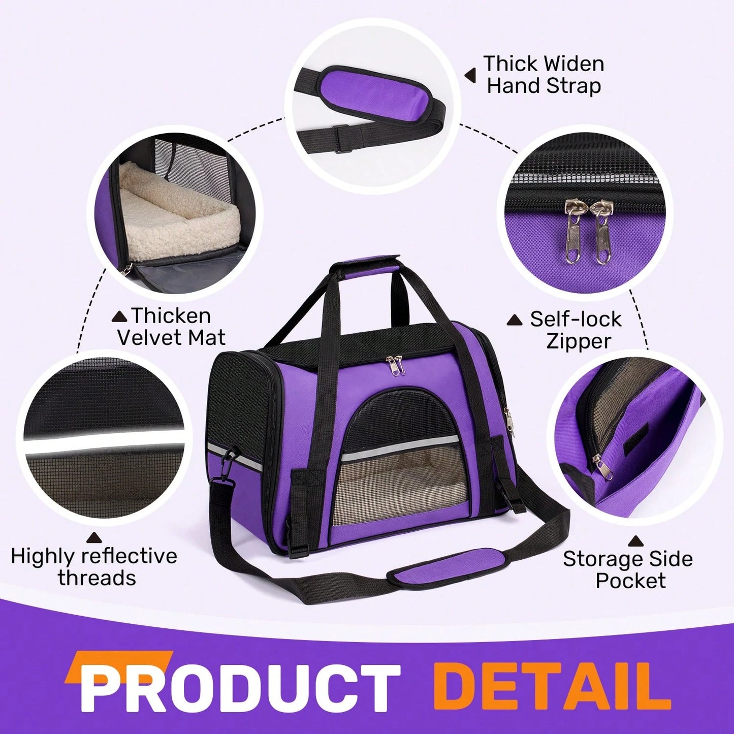 Secure Zipper Anti-Escape Pet Carrier Backpack| Spacious Ventilated Foldable Cat/Dog Travel Bag| Car & Airline Approved Collapsible Cage With Breathable Design