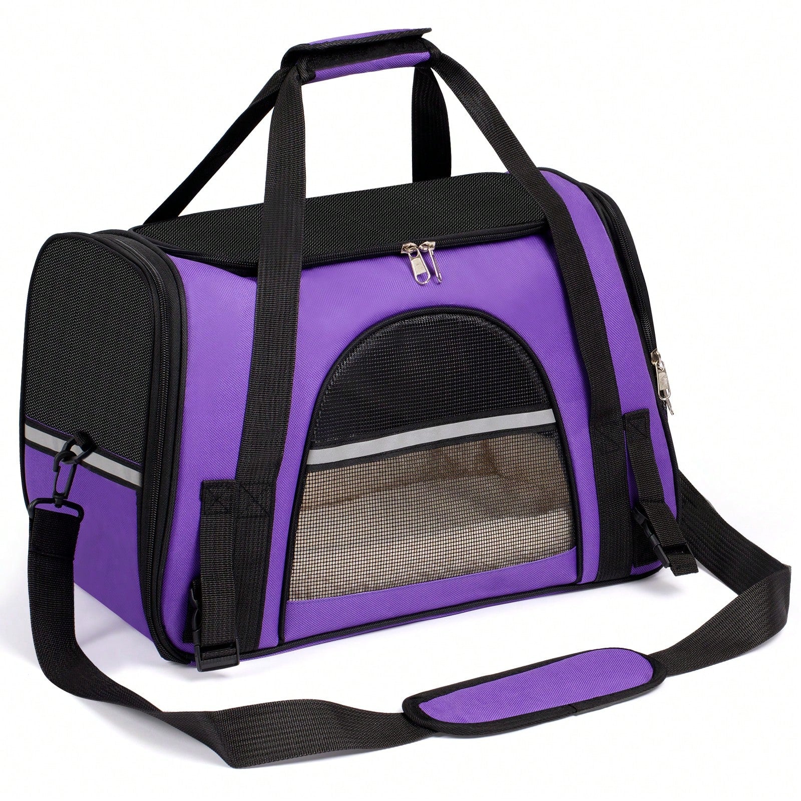 Secure Zipper Anti-Escape Pet Carrier Backpack| Spacious Ventilated Foldable Cat/Dog Travel Bag| Car & Airline Approved Collapsible Cage With Breathable Design