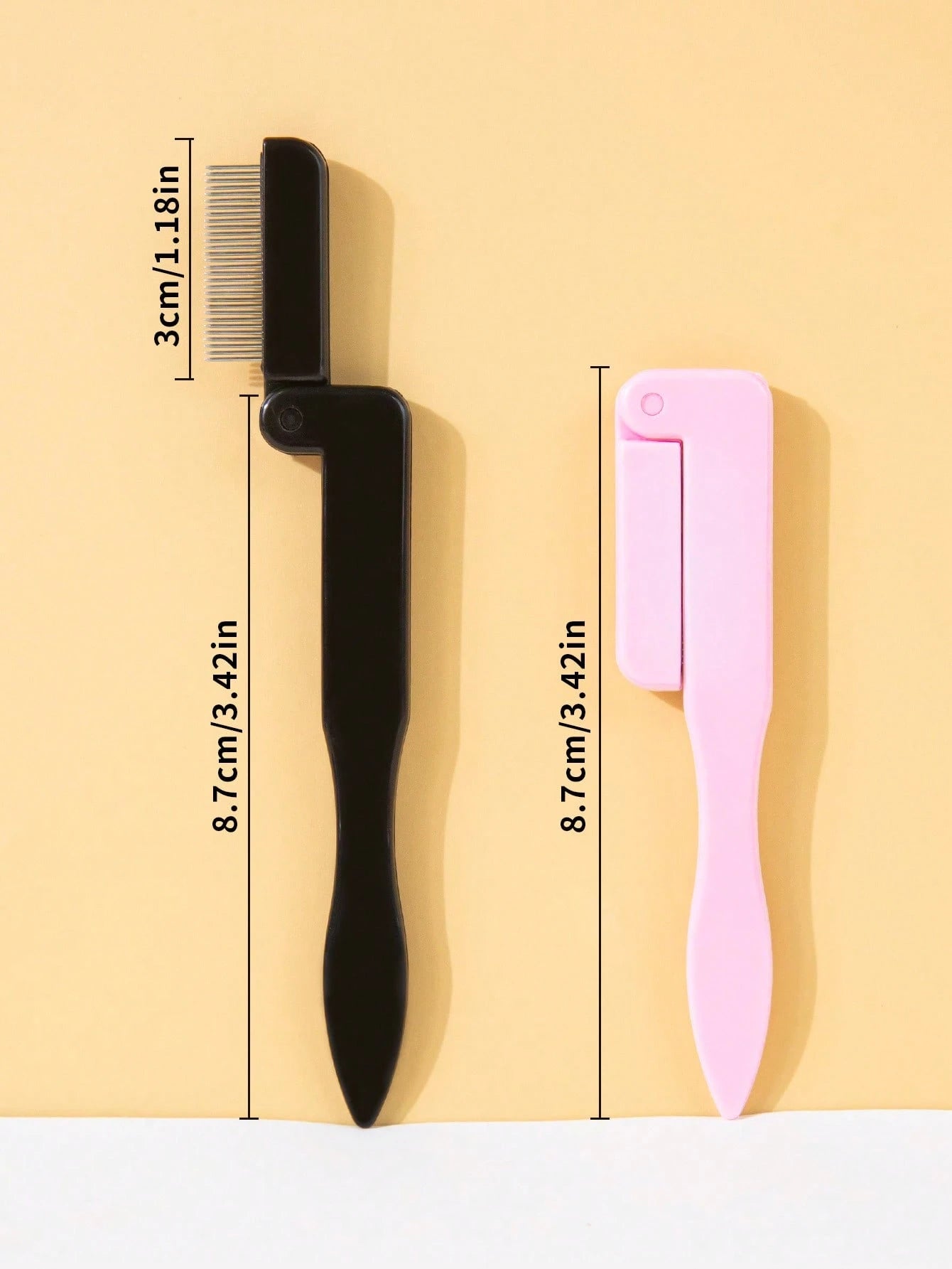 SEPROFE 1pc Folding Stainless Steel Comb With Dense Teeth, Helps Separate Lashes, Prevent Mascara Clumping, Portable Eyelash Brush,Eyebrow Brush,Eyeshadow Brush,Spoolie,Spoolie Brush,Giveaways