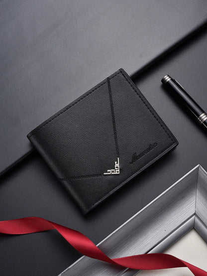 SHABILI Korean Fashion Men's Short Wallet, Classic Bestselling Horizontal Large Capacity Multi-Card Slot Business Wallet For Men Wallet Mini Wallet Purse Wallet Men Wallet Leather Small Wallet Travel