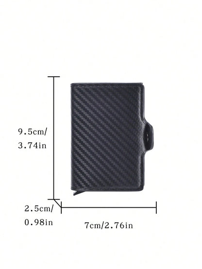 SHABILI Men's Card Holder Automatic Metal Credit Card Pop-Up Slot Minimalist Portable Anti-Theft RFID Aluminum Alloy Wallet