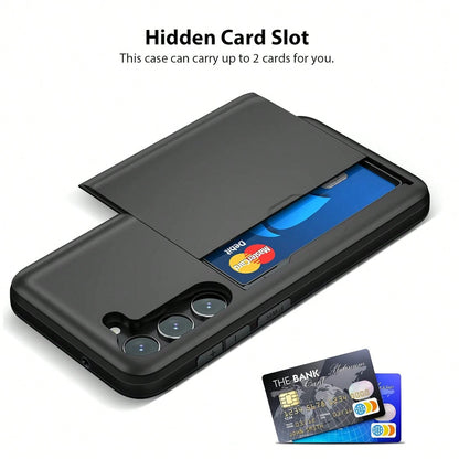 Shockproof 2-In-1 PC Card Holder Phone Case, Compatible With Apple 17 Pro Max 17 Pro 17e 16E 15 14 13 12 11, Galaxy S26 Ultra S25 Ultra A37 A57 A56 A55 A17 S25 FE A14 A15 A16 A26 A36 A35 A25, And P30