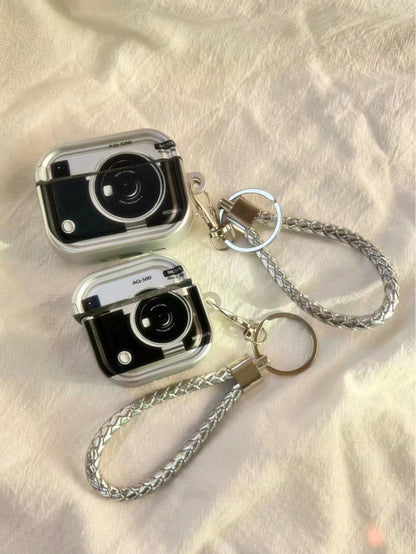 Shockproof Camera Shaped Bluetooth Earphone Case 1pc Vintage Camera Shockproof Earphone Case + Lanyard Bluetooth Earphone Charging Case Compatible With Apple 1st/2nd/3rd/Pro/Pro 2nd Generation Creativ