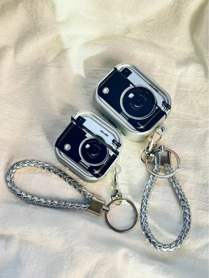 Shockproof Camera Shaped Bluetooth Earphone Case 1pc Vintage Camera Shockproof Earphone Case + Lanyard Bluetooth Earphone Charging Case Compatible With Apple 1st/2nd/3rd/Pro/Pro 2nd Generation Creativ