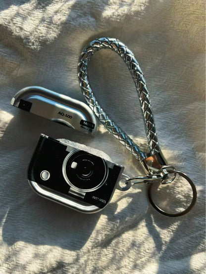 Shockproof Camera Shaped Bluetooth Earphone Case 1pc Vintage Camera Shockproof Earphone Case + Lanyard Bluetooth Earphone Charging Case Compatible With Apple 1st/2nd/3rd/Pro/Pro 2nd Generation Creativ