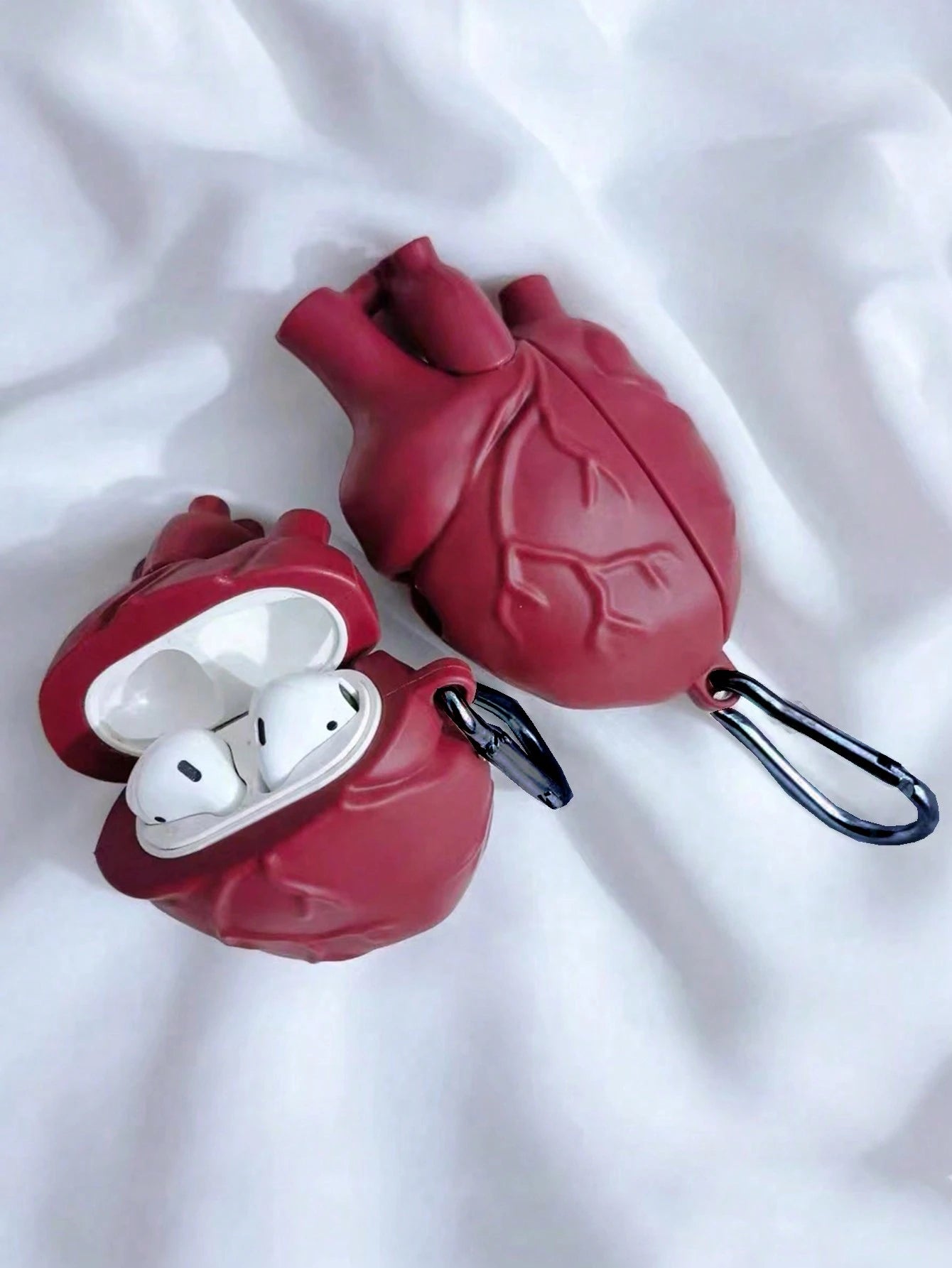Shockproof Heart Element 1pc Heart-Shaped Bluetooth Earphone Protective Case Compatible With Apple Pro 2nd Gen, 1/2/3/4, Creative 3D Cartoon Unisex Earphone Charging Case Cover (Earphones Not Included