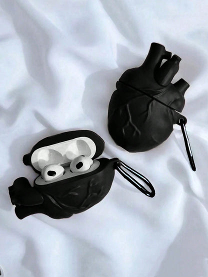 Shockproof Heart Element 1pc Heart-Shaped Bluetooth Earphone Protective Case Compatible With Apple Pro 2nd Gen, 1/2/3/4, Creative 3D Cartoon Unisex Earphone Charging Case Cover (Earphones Not Included