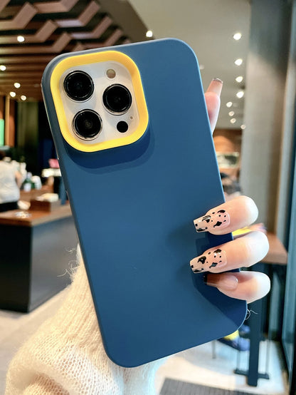 Shockproof Solid Color Solid Color Spray Painted Contrast Color 3-In-1 Anti-Drop Phone Case Compatible With IPhone 11, 12, 13, 11, 16, 17, 17 Pro Max, 13 Pro Max, 16 Plus, 16 Pro Max, 16 Pro, 14 Pro