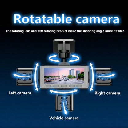 SIDAKEYE 360° Panoramic 4-Lens Car Camera, 3.16-Inch IPS Car Screen, Gravity Sensor, Loop Recording, Monitoring Camera, High-Definition Ultimate 1080P Front Camera And 720P Front/Rear/Left/Right Full