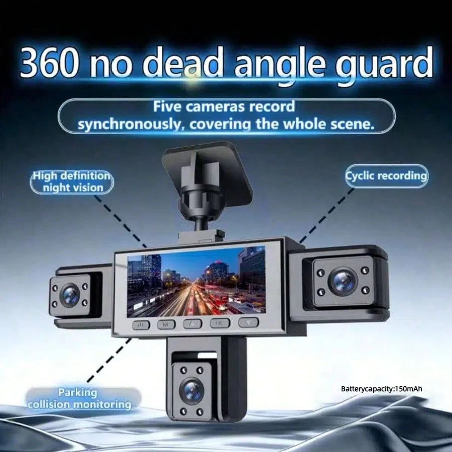 SIDAKEYE 360° Panoramic 4-Lens Car Camera, 3.16-Inch IPS Car Screen, Gravity Sensor, Loop Recording, Monitoring Camera, High-Definition Ultimate 1080P Front Camera And 720P Front/Rear/Left/Right Full