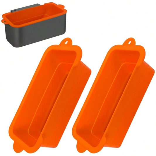 Silicone Grease Cup Liners For Blackstone 36 28 22 17 Inch Griddle, 2 Pack Reusable Grease Catcher Liner Grill Grease Tray Accessories For Blackstone