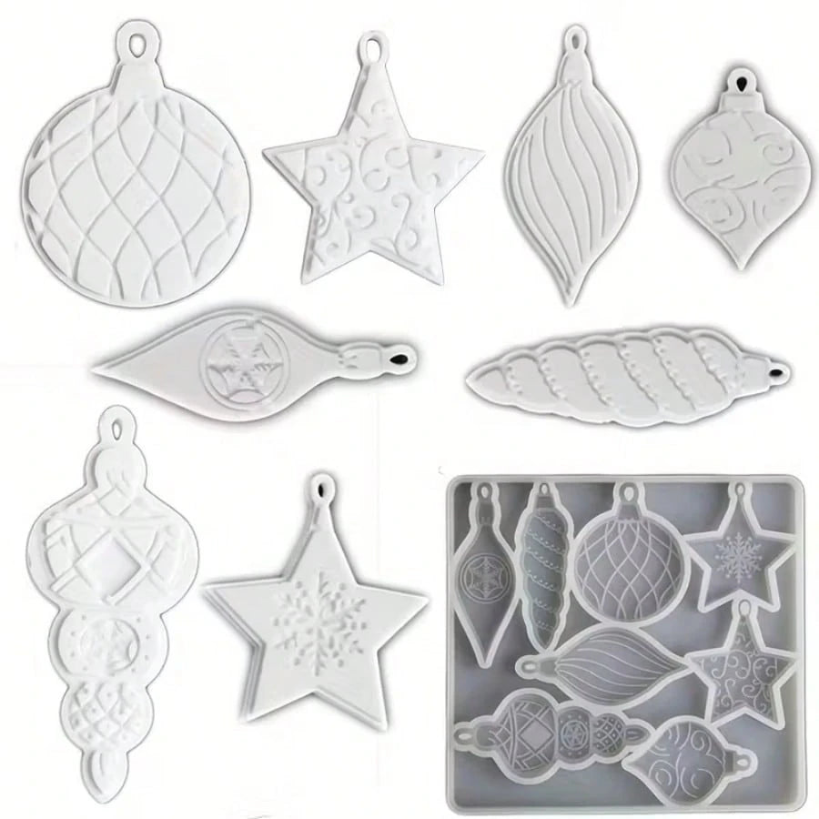Silicone Mold For Making Christmas Stars And Snowflakes- Reusable Square Craft Mold Suitable For Resin, Candle And Bath Bomb- Perfect For Holiday Decoration And Home Decor, Ideal For Holiday Season