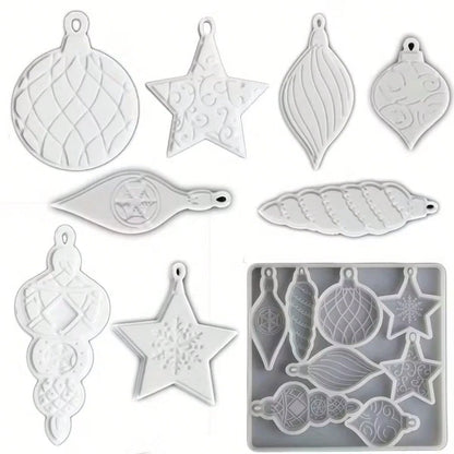 Silicone Mold For Making Christmas Stars And Snowflakes- Reusable Square Craft Mold Suitable For Resin, Candle And Bath Bomb- Perfect For Holiday Decoration And Home Decor, Ideal For Holiday Season