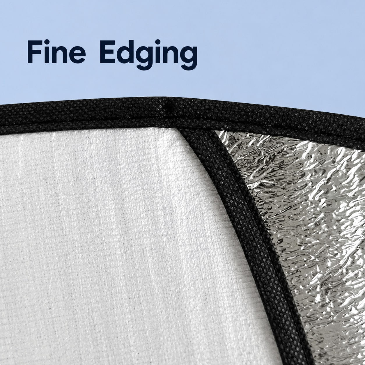 Silver Reflective Heat-Insulating Sun Shade Cover For Car Steering Wheel, Anti-Burn And Anti-UV Protection For Summer, Foldable And Portable Storage, Black Fine Edging, Suitable For Most Sedans And SU
