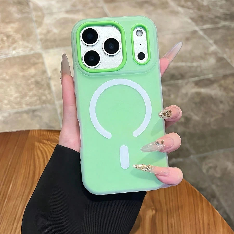 Simple Luxury Candy Color Jelly Two-In-One Magnetic Wireless Charging Mobile Phone Case, Fashionable And Lightweight High-Quality Birthday Gift Perfect For Girlfriend, Wife And Friend High-End Elegant