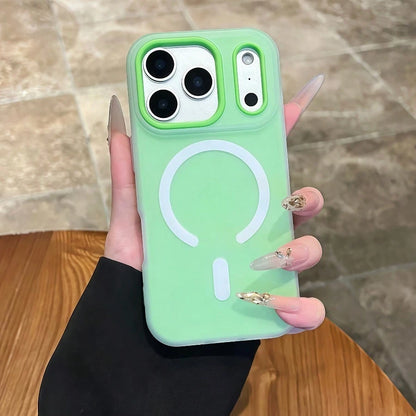 Simple Luxury Candy Color Jelly Two-In-One Magnetic Wireless Charging Mobile Phone Case, Fashionable And Lightweight High-Quality Birthday Gift Perfect For Girlfriend, Wife And Friend High-End Elegant
