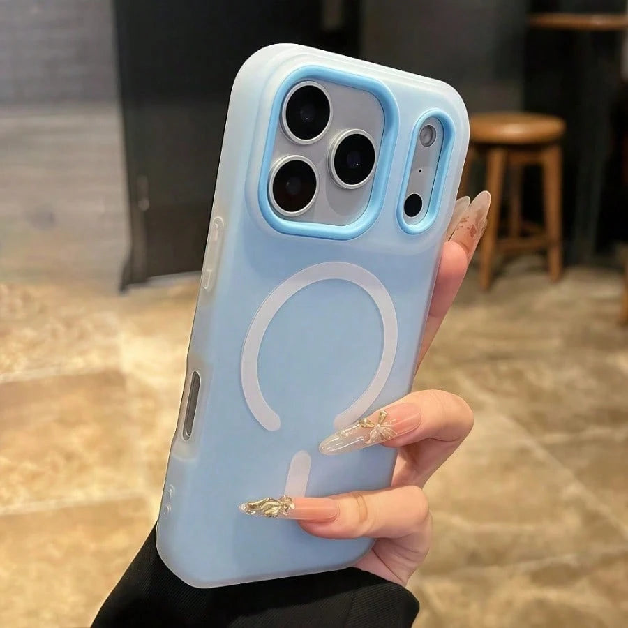 Simple Luxury Candy Color Jelly Two-In-One Magnetic Wireless Charging Mobile Phone Case, Fashionable And Lightweight High-Quality Birthday Gift Perfect For Girlfriend, Wife And Friend High-End Elegant
