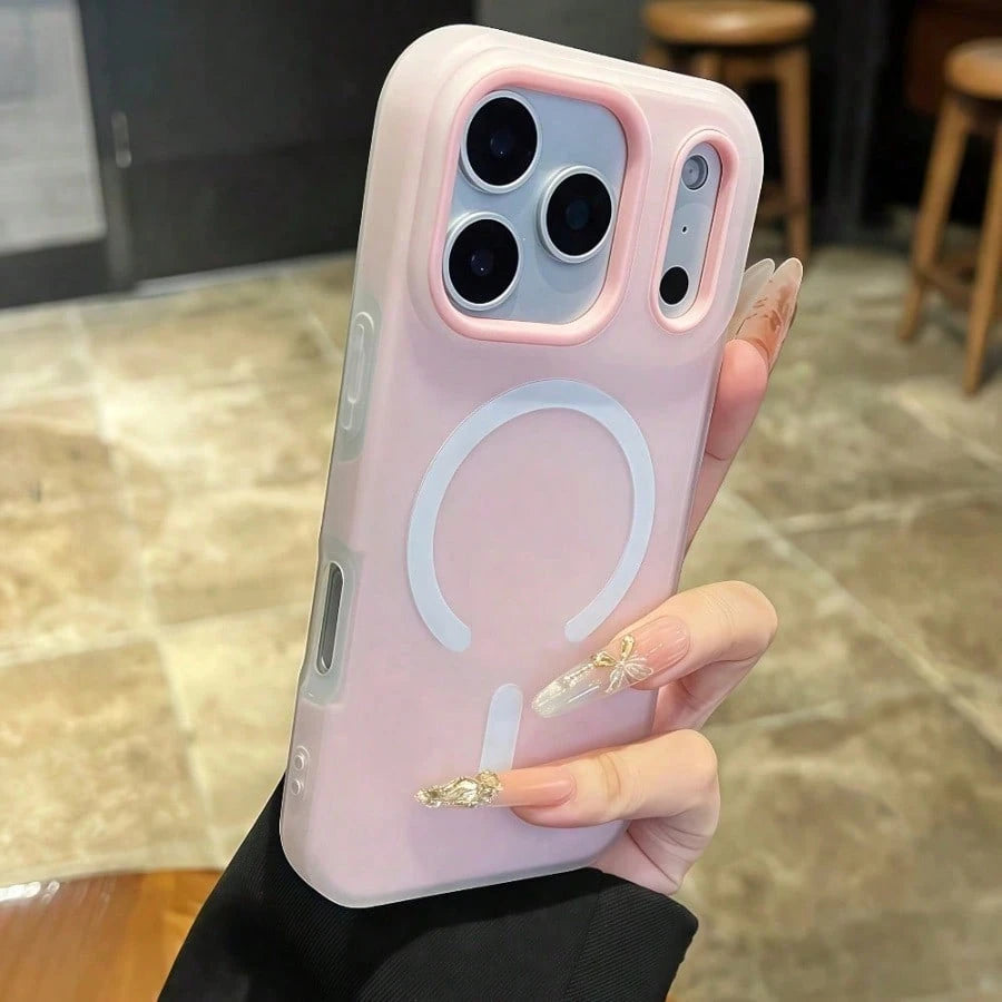 Simple Luxury Candy Color Jelly Two-In-One Magnetic Wireless Charging Mobile Phone Case, Fashionable And Lightweight High-Quality Birthday Gift Perfect For Girlfriend, Wife And Friend High-End Elegant