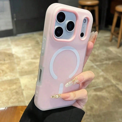 Simple Luxury Candy Color Jelly Two-In-One Magnetic Wireless Charging Mobile Phone Case, Fashionable And Lightweight High-Quality Birthday Gift Perfect For Girlfriend, Wife And Friend High-End Elegant