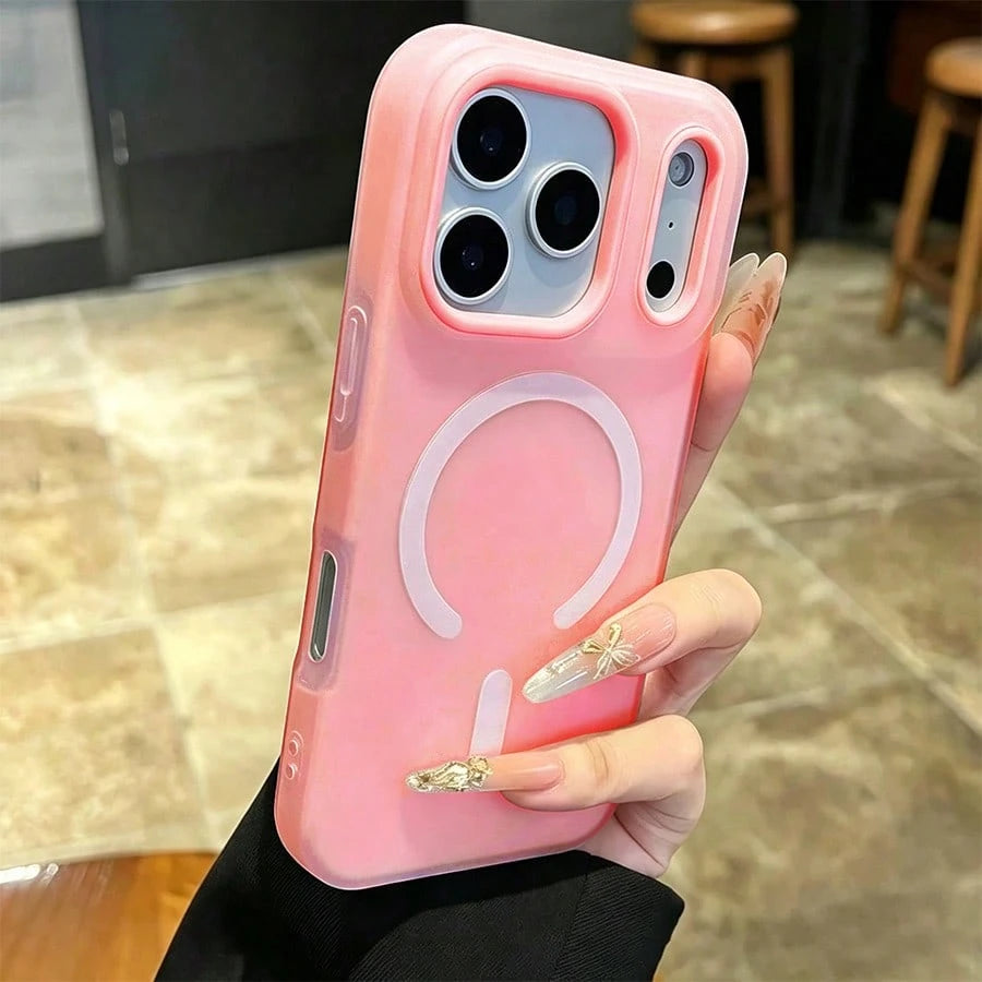 Simple Luxury Candy Color Jelly Two-In-One Magnetic Wireless Charging Mobile Phone Case, Fashionable And Lightweight High-Quality Birthday Gift Perfect For Girlfriend, Wife And Friend High-End Elegant