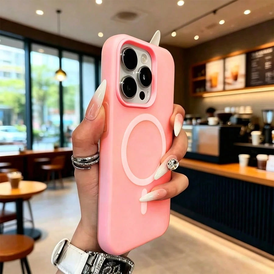 Simple Luxury Candy Color Jelly Two-In-One Magnetic Wireless Charging Mobile Phone Case, Fashionable And Lightweight High-Quality Birthday Gift Perfect For Girlfriend, Wife And Friend High-End Elegant