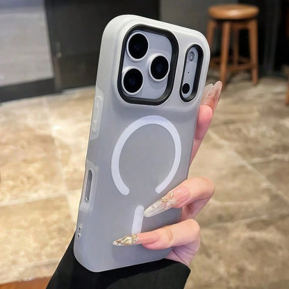 Simple Luxury Candy Color Jelly Two-In-One Magnetic Wireless Charging Mobile Phone Case, Fashionable And Lightweight High-Quality Birthday Gift Perfect For Girlfriend, Wife And Friend High-End Elegant