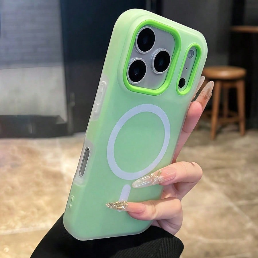 Simple Luxury Candy Color Jelly Two-In-One Magnetic Wireless Charging Mobile Phone Case, Fashionable And Lightweight High-Quality Birthday Gift Perfect For Girlfriend, Wife And Friend High-End Elegant