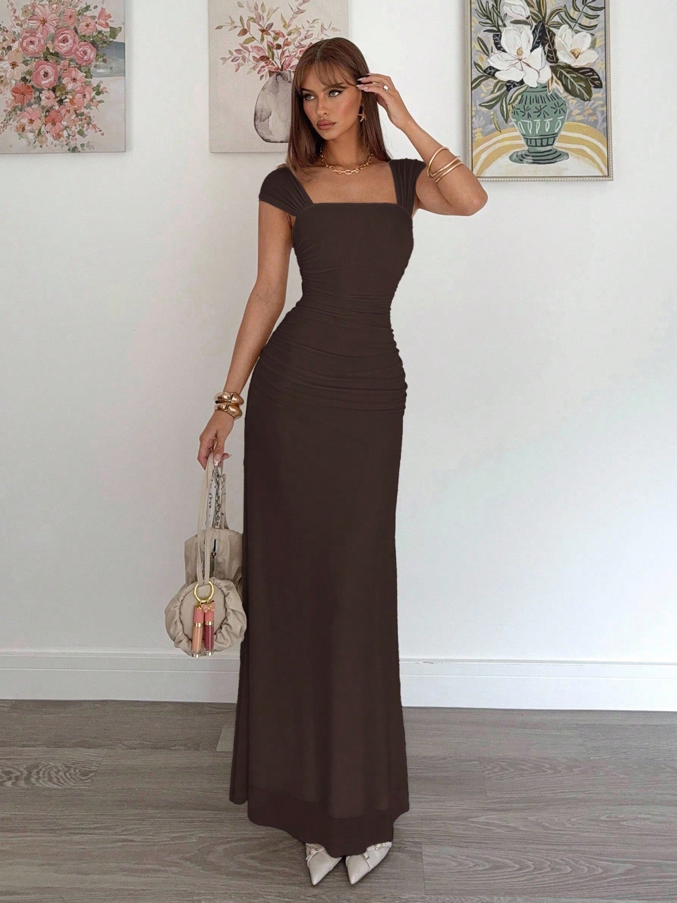 Siren Gaze New Summer Mesh Cinched Waist Sexy Dress For Women