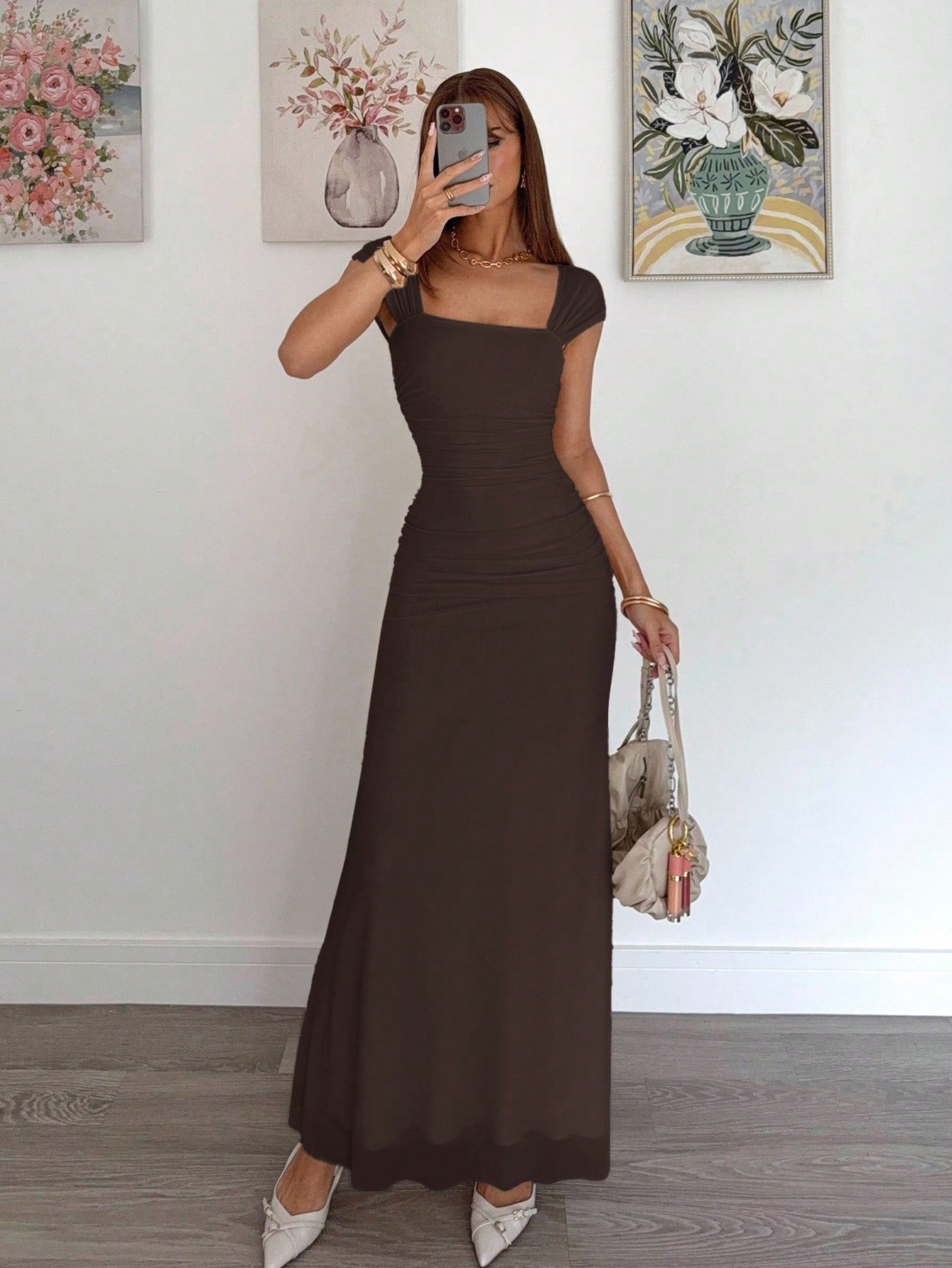 Siren Gaze New Summer Mesh Cinched Waist Sexy Dress For Women