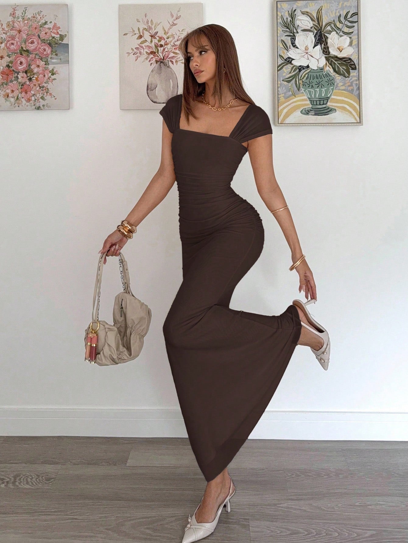 Siren Gaze New Summer Mesh Cinched Waist Sexy Dress For Women